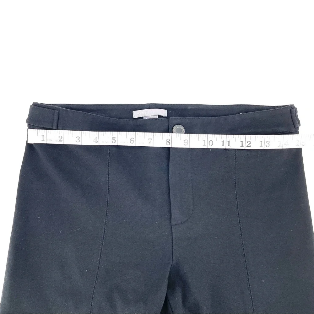 VINCE Black Ankle Zip Fly Double Button Pull On Stretchy Knit Work Career Pants